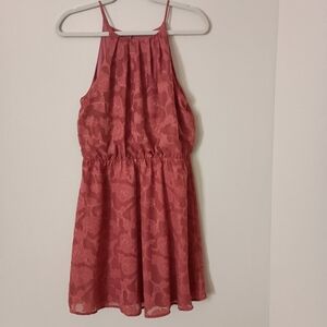 Blue Rain Lace Dark Blush Pink‎ Wedding Formal Event Lace Halter Sundress Medium
